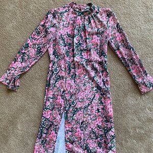 H&M never worn long-sleeve pink floral dress